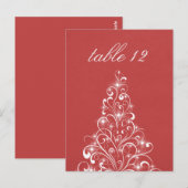 Sparkly Holiday Tree Table Briefkaart, rood Briefkaart (Voorkant / Achterkant)