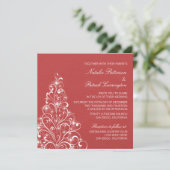 Sparkly Holiday Tree Wedding, Rood Kaart (Staand voorkant)