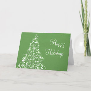 Sparkly Holiday Tree Wenskaart, groen Feestdagen Kaart