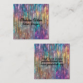 Sparkly Holografisch Vierkante Visitekaartje (Voorkant / Achterkant)