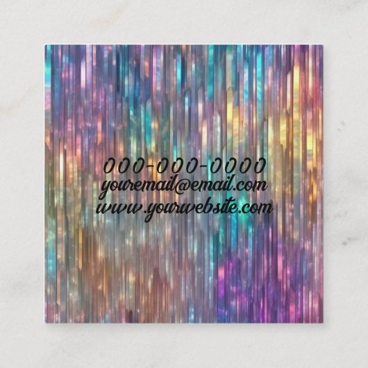 Sparkly Holografisch Vierkante Visitekaartje (Achterkant)
