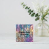 Sparkly Holografisch Vierkante Visitekaartje (Staand voorkant)