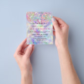 Sparkly Holografische Glitter Elegante Make-up Art Flyer (Hand)
