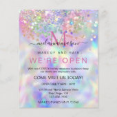 Sparkly Holografische Glitter Elegante Make-up Art Flyer (Voorkant)
