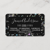 Sparkly Holographic Glitter Beauty Black Elegant Visitekaartje (Achterkant)