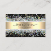 Sparkly Holographic Glitter Diamonds Goud Zwart Contactkaartje (Voorkant)