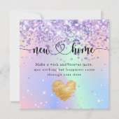 Sparkly Holographic New Home Housewarming Kaart (Voorkant)