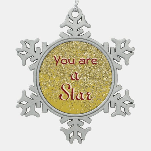 Sparkly Hope Star 2 Tin Sneeuwvlok Ornament (Voorkant)