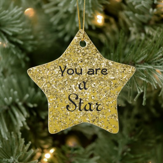 Sparkly Hope Star Keramisch Ornament (Boom)