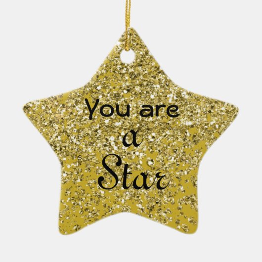 Sparkly Hope Star Keramisch Ornament (Voorkant)