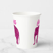 Sparkly hot pink Elephant faux sparkle aangepaste Papieren Bekers (Rechts)