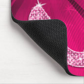 Sparkly Hot Pink Music Note & Stiletto Hiel Muismat (Hoek)