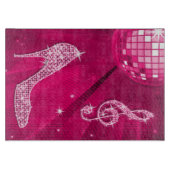 Sparkly Hot Pink Music Note & Stiletto Hiel Snijplank (Voorkant)