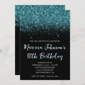 Sparkly Hunter Green Glitter Black 30e verjaardag Kaart (Voorkant / Achterkant)