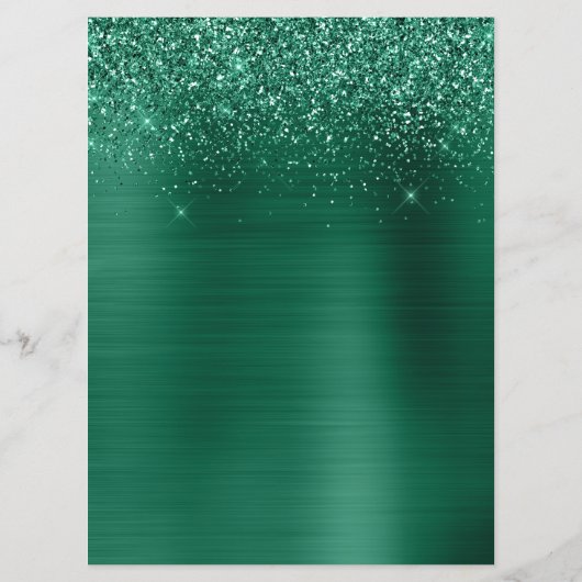 Sparkly Hunter Green Glitter Foil Cocktails Bar Menu (Achterkant)