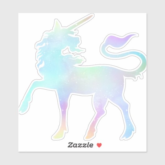 Sparkly Iridescent Unicorn Sticker (Vel)
