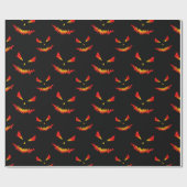 Sparkly Jack O'Lantern face Halloween patroon Cadeaupapier (Vlak)