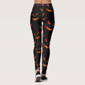 Sparkly Jack O'Lantern face Halloween patroon Leggings (Achterkant)