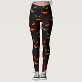 Sparkly Jack O'Lantern face Halloween patroon Leggings (Voorkant)