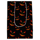 Sparkly Jack O'Lantern face Halloween patroon Medium Cadeauzakje (Achterkant)