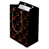 Sparkly Jack O'Lantern face Halloween patroon Medium Cadeauzakje (Achterkant Gekanteld)