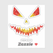 Sparkly Jack O'Lantern face Halloween Sticker (Vel)