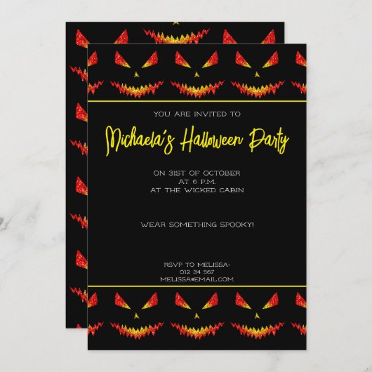 Sparkly Jack O'Lantern Halloween patroon zwart Kaart (Voorkant / Achterkant)