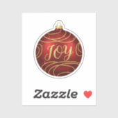 Sparkly JOY Christmas Ornament Holiday Message Sticker (Vel)