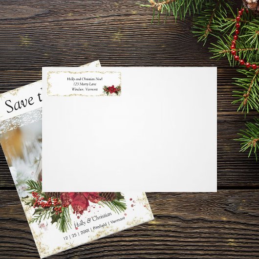 Sparkly Kerst retour adres label Sticker