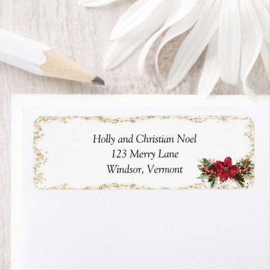 Sparkly Kerst retour adres label Sticker (Insitu)