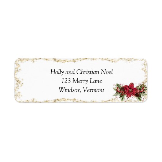 Sparkly Kerst retour adres label Sticker (Voorkant)