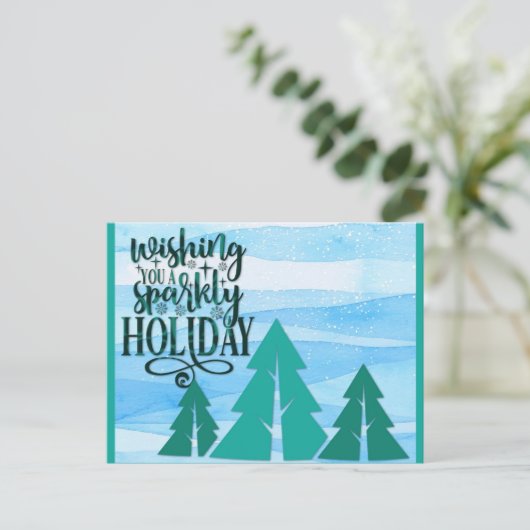 Sparkly kerstboom briefkaart (Staand voorkant)