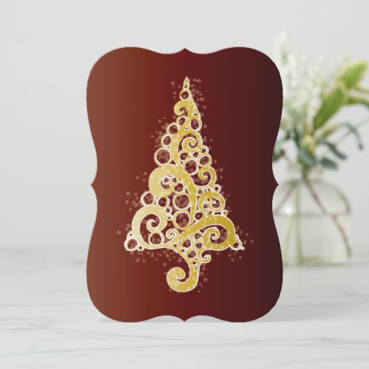 Sparkly kerstboom feestdagenkaart (Staand voorkant)