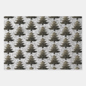 Sparkly Kerstboom goud zilveren patroon Inpakpapier Vel (Voorkant 2)