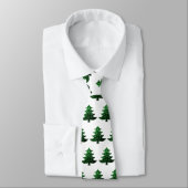 Sparkly Kerstboom groen en wit patroon Stropdas (Gebonden)