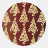 Sparkly kerstboom ronde sticker (Voorkant)
