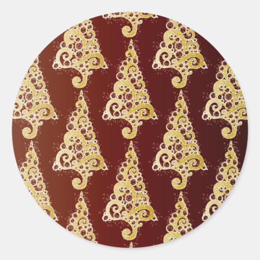Sparkly kerstboom ronde sticker (Voorkant)