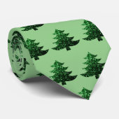 Sparkly Kerstboom salie groen patroon Stropdas (Opgerold)