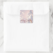 Sparkly kerstboom vierkante sticker (Tas)
