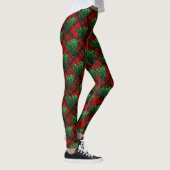 Sparkly kerstboompatroontartan personaliseren leggings (Rechts)