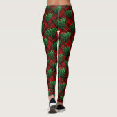 Sparkly kerstboompatroontartan personaliseren leggings (Achterkant)