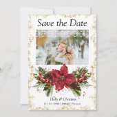 Sparkly Kerstmis Bewaar de Datum Trouwkaarten Save The Date (Voorkant)