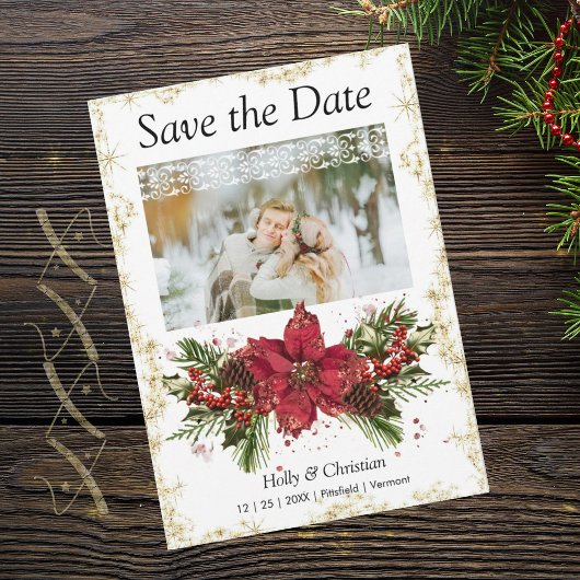 Sparkly Kerstmis Bewaar de Datum Trouwkaarten Save The Date