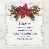 Sparkly Kerstmis Wijnfles Etiketten (Enkel label)