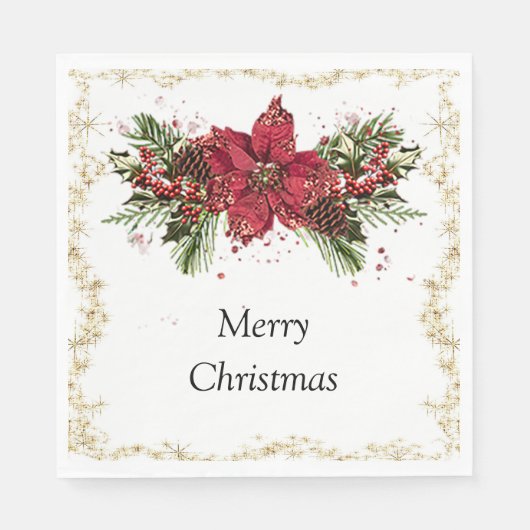 Sparkly Kerstservetten Servet (Voorkant)