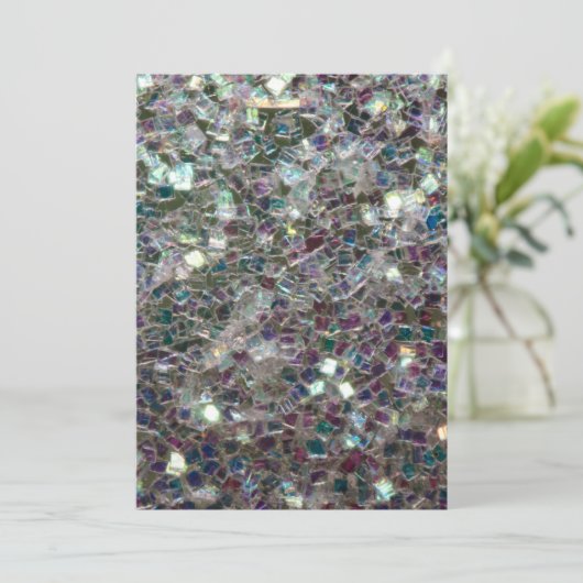 Sparkly kleurful Silver Mosaic Personaliseren Kaart (Staand voorkant)