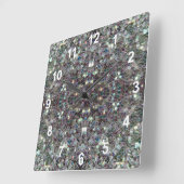 Sparkly kleurrijke zilveren mozaïek Mandala w numm Vierkante Klok (Hoek)