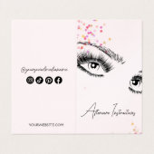 Sparkly Lashes Aftercare Instructies Icon Glitter Visitekaartje (Buitenkant ongevouwen)