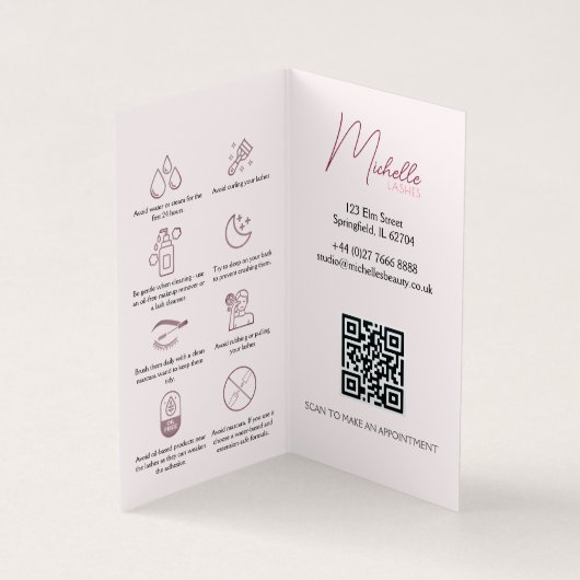 Sparkly Lashes Aftercare Instructies Icon Glitter Visitekaartje (Binnen)