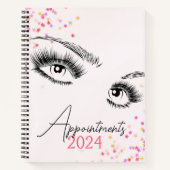 Sparkly Lashes Pink Glitter Star Afspraken Notitieboek (Voorkant)
